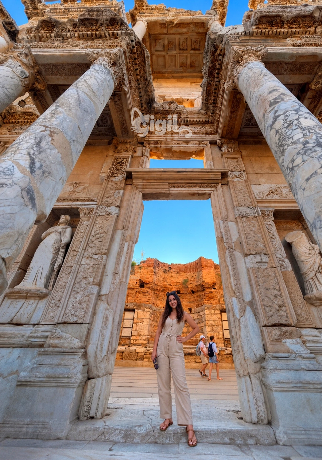 Stone Carving on Celsus Library
