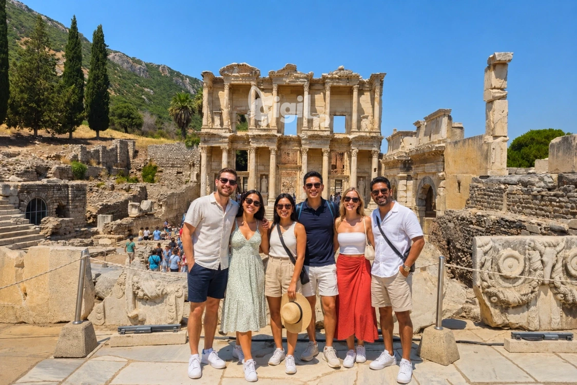 Visitor View Toward Celsus Library