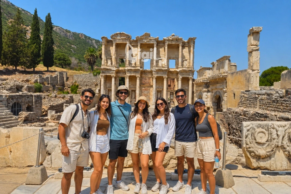 Celsus Library Street-Level View