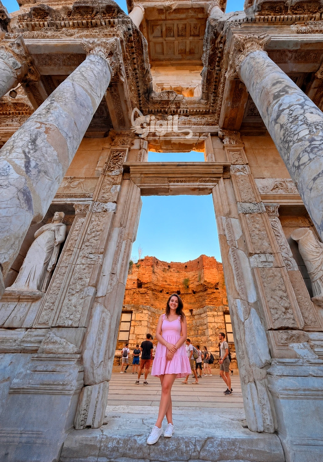 Detailed Celsus Library Stonework