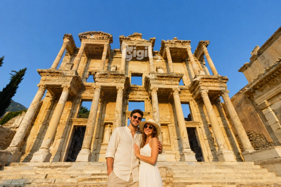 Roman Monument Scene at Celsus Library