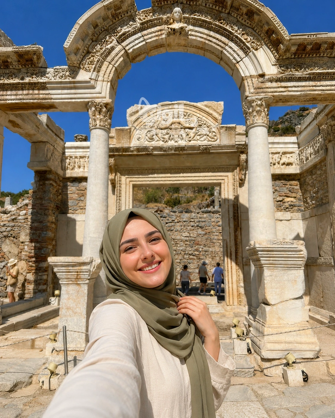 Temple of Hadrian Visitor Angle