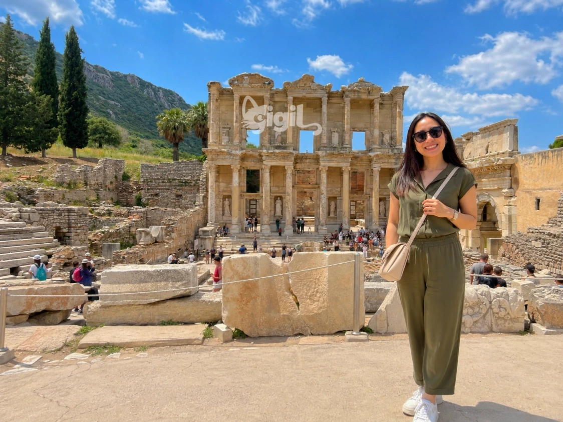 Celsus Library Carved Marble Heritage