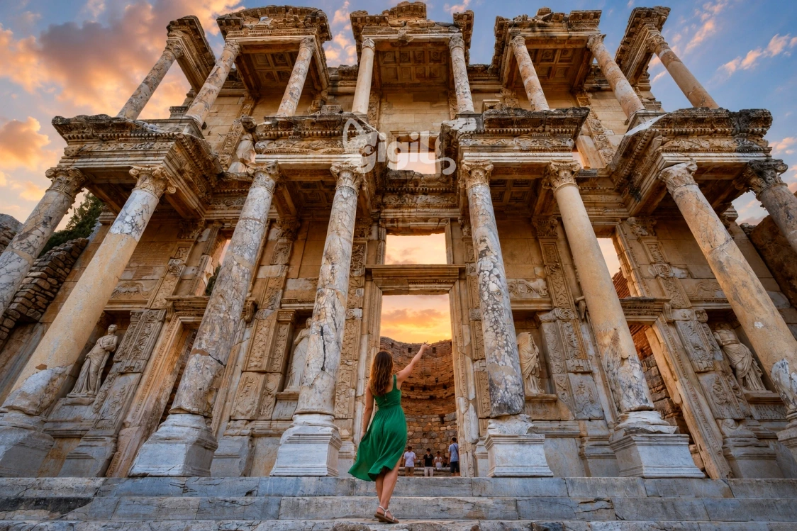 Celsus Library Cultural Landmark View