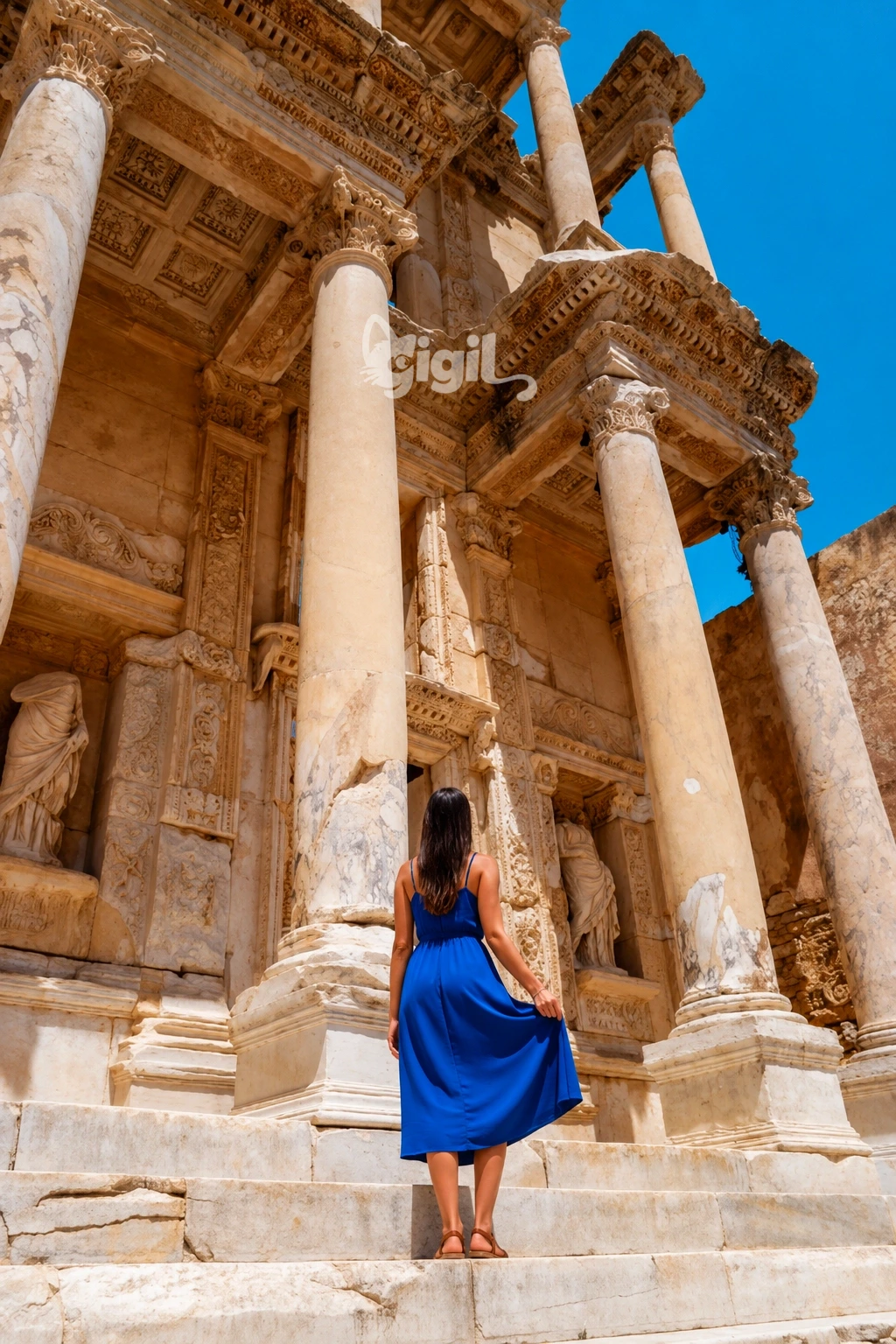 Celsus Library Historic Marble Front