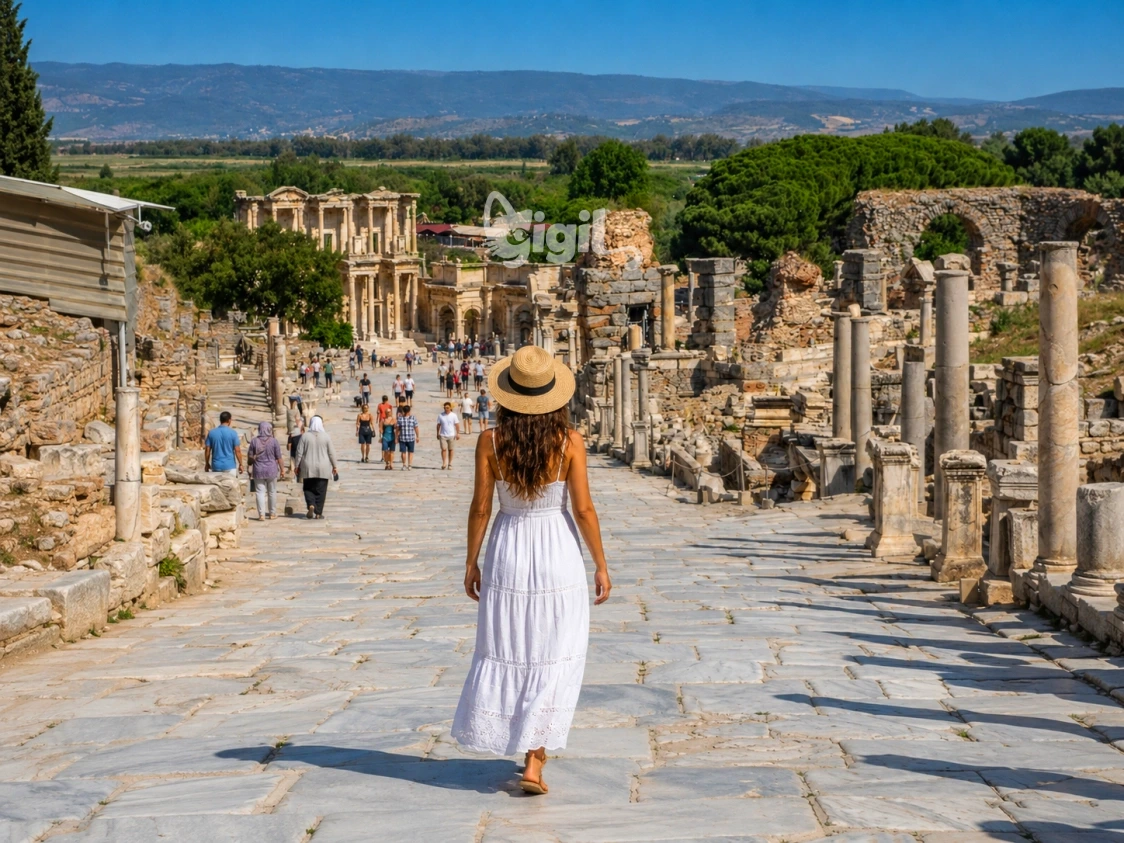 Curetes Street Through the Ruins of Ephesus