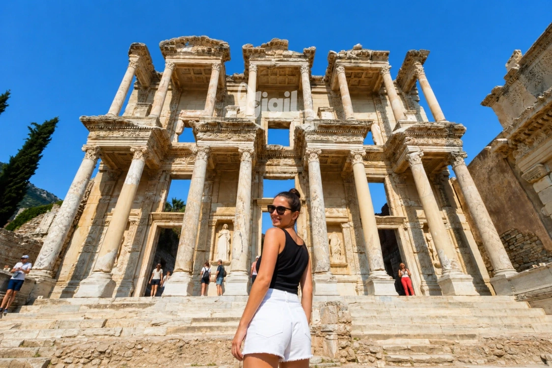 Library of Celsus Stone Perspective