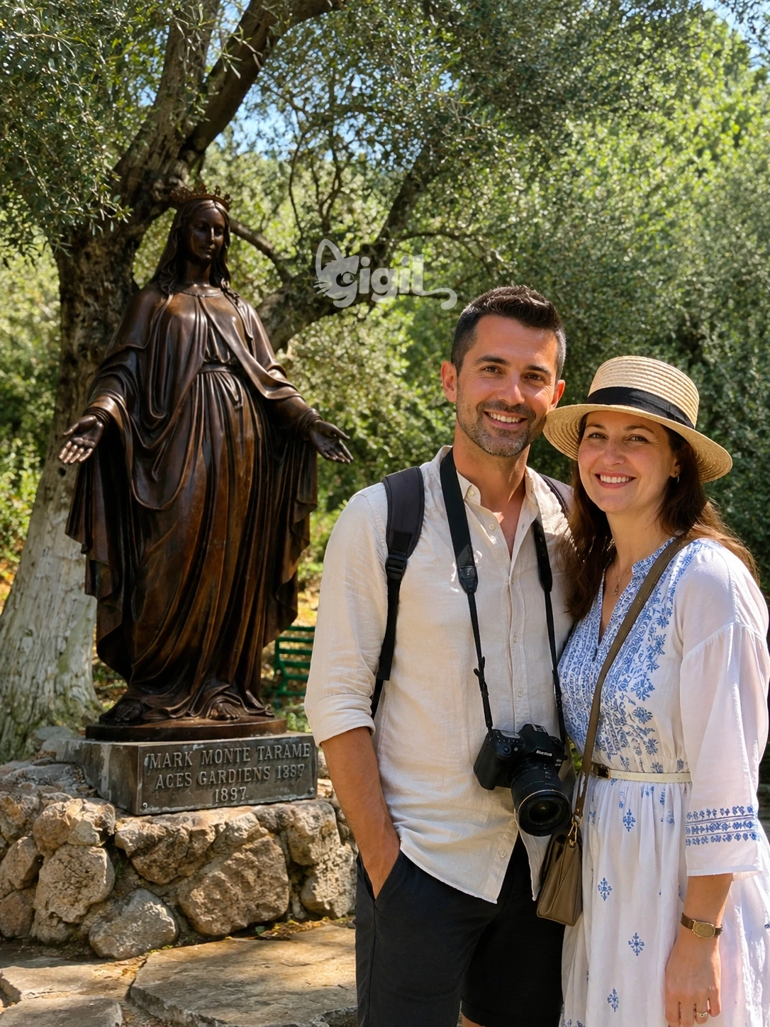 Mary Statue Along the Olive Road Setting