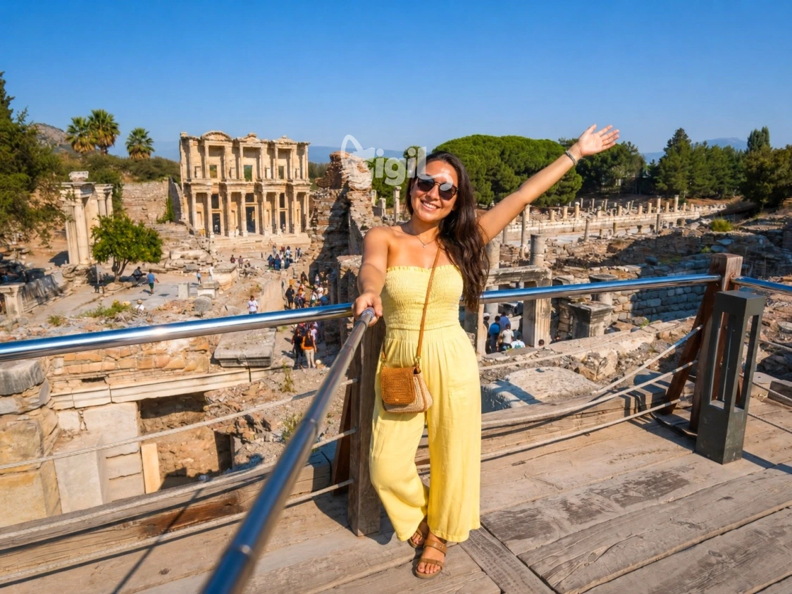 Roman City Scene at the Library of Celsus