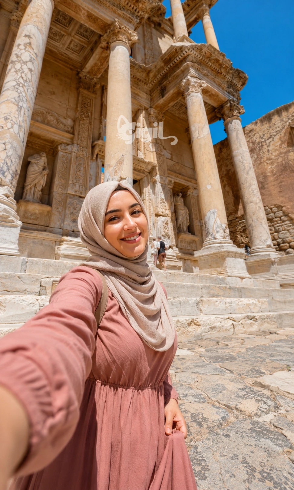 Restored Front of Celsus Library
