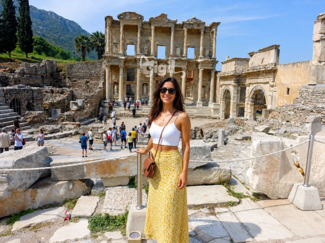Roman City View at the Celsus Library