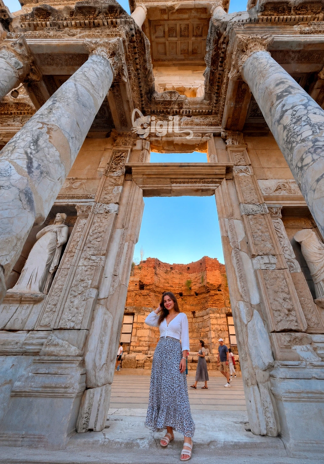 Celsus Library Architectural Facade Detail