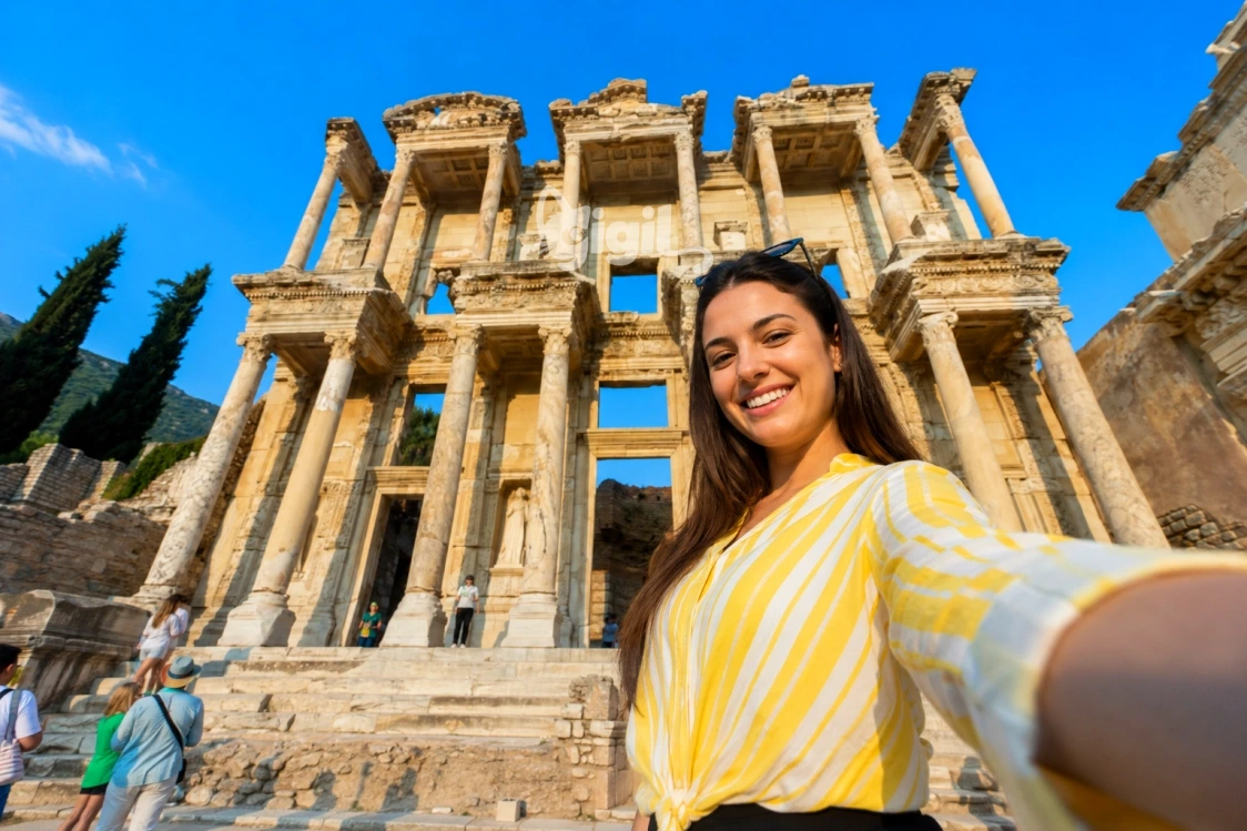 Celsus Library Frontage Detail