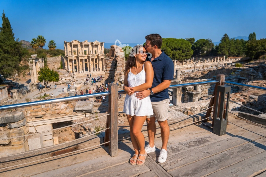 Celsus Library Heritage Facade Angle