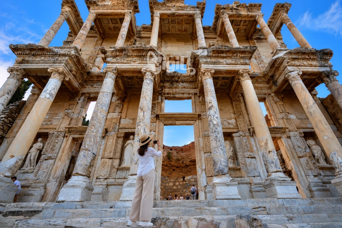 Celsus Library Marble Architecture Detail