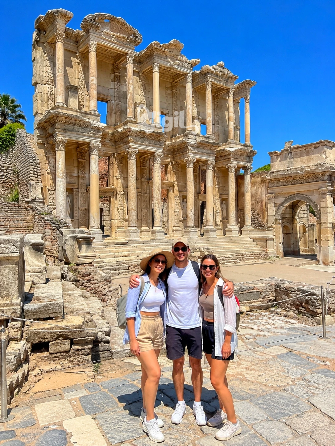 Celsus Library with Preserved Street Stones