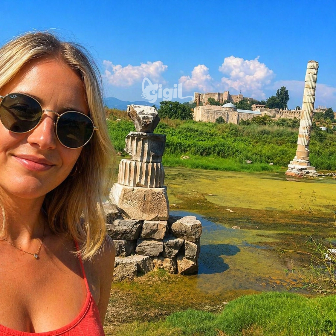 Temple of Artemis Travel Scene in Selcuk