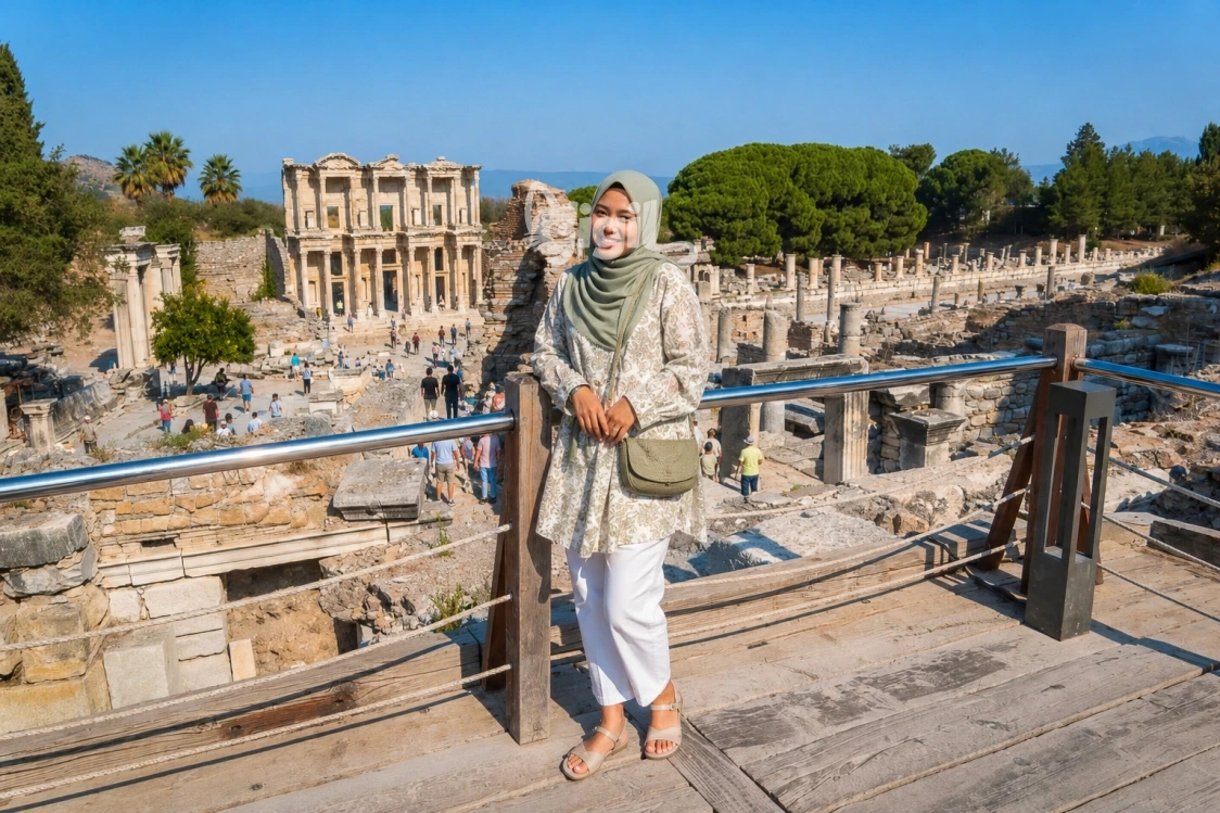 Celsus Library Ancient City Scene