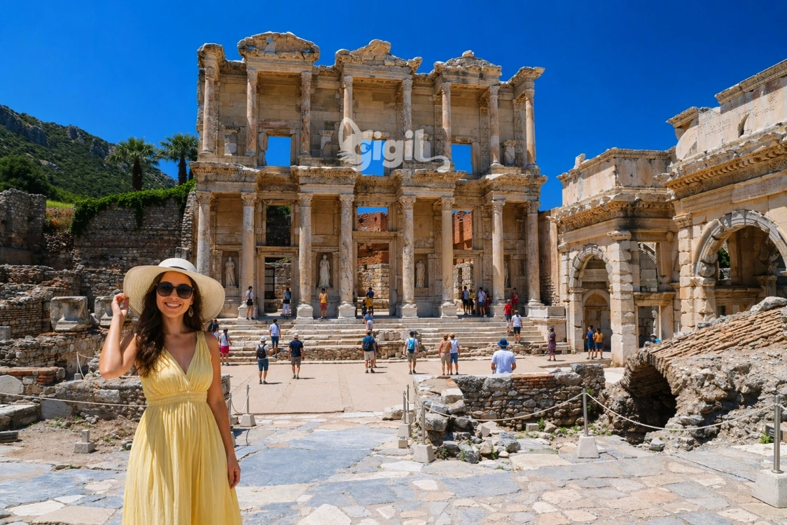 Celsus Library Ancient Street Scene