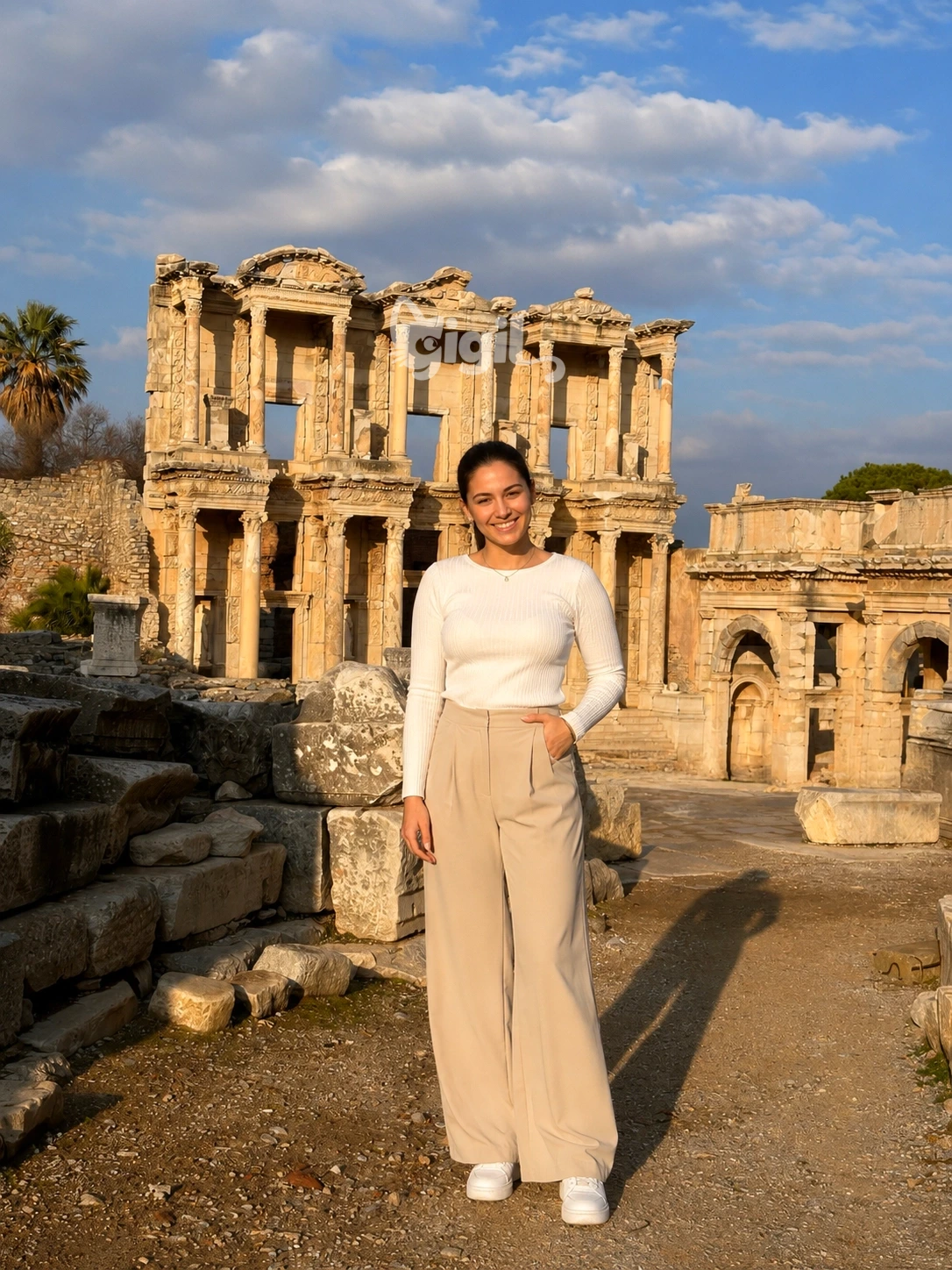 Celsus Library Beside Marble Street