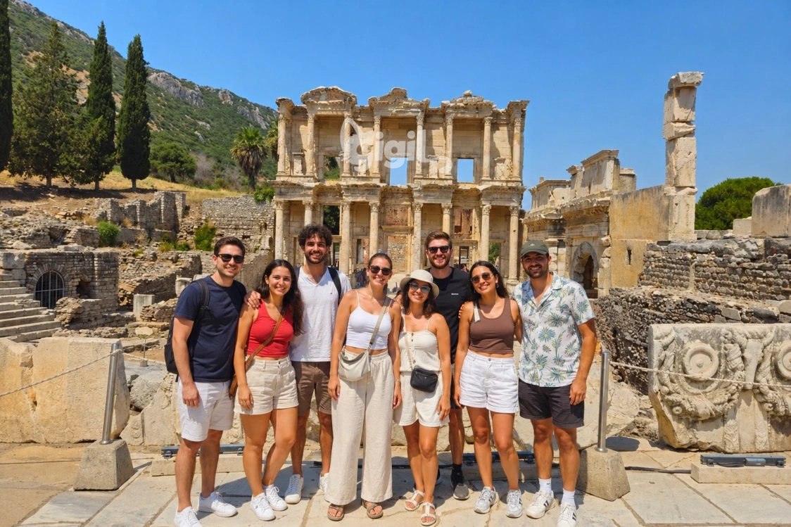 Celsus Library Columned Facade