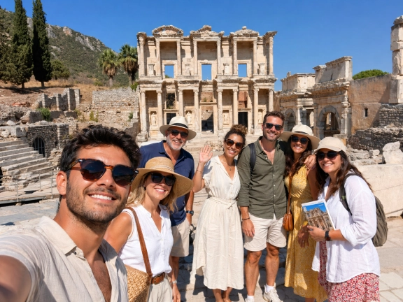 Private 2-Day Ephesus, Terrace Houses, House of Virgin Mary & Temple of Artemis Ferry Package from Leros to Izmir