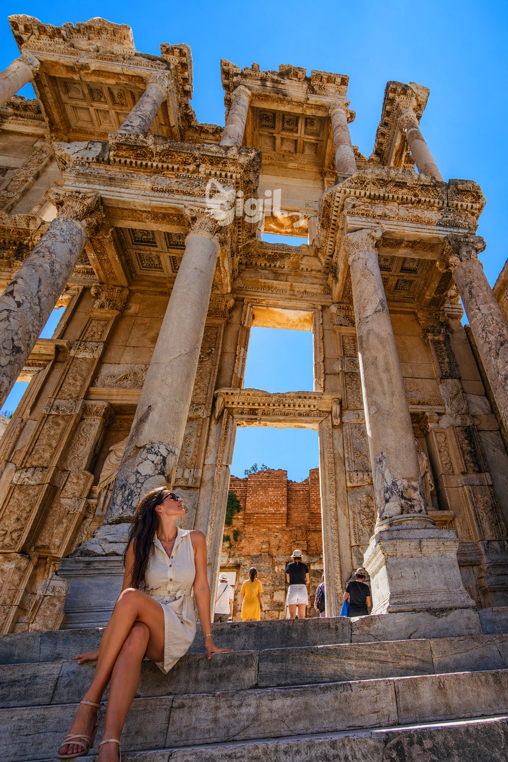 Celsus Library Weathered Facade