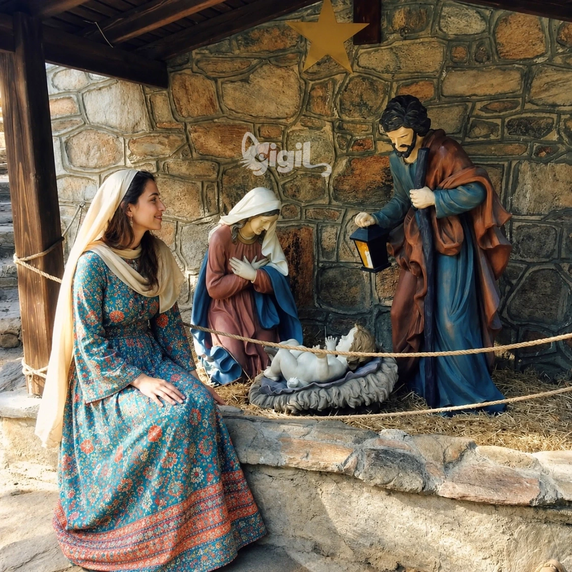 House of Virgin Mary Nativity Scene Detail