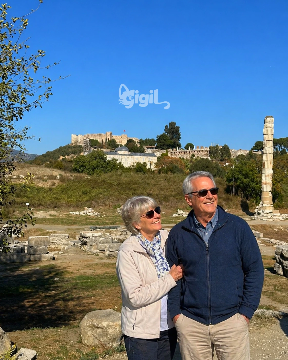 Temple of Artemis Column Remains Scene