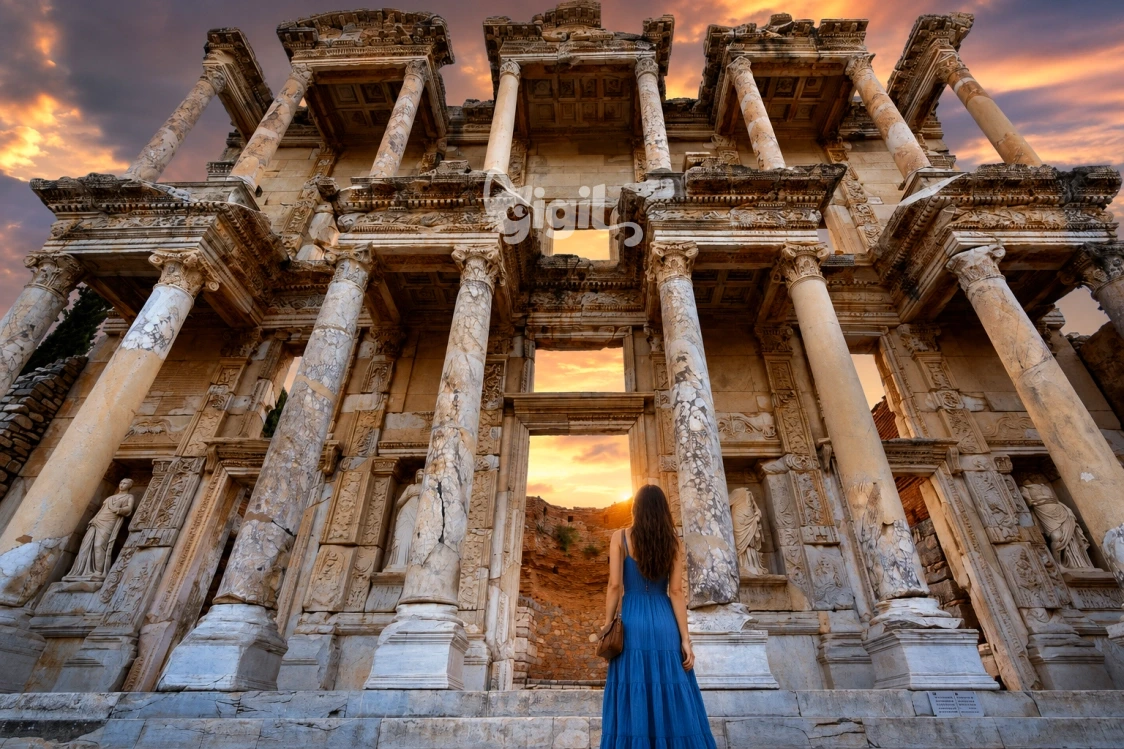 Celsus Library Ancient Structure Scene