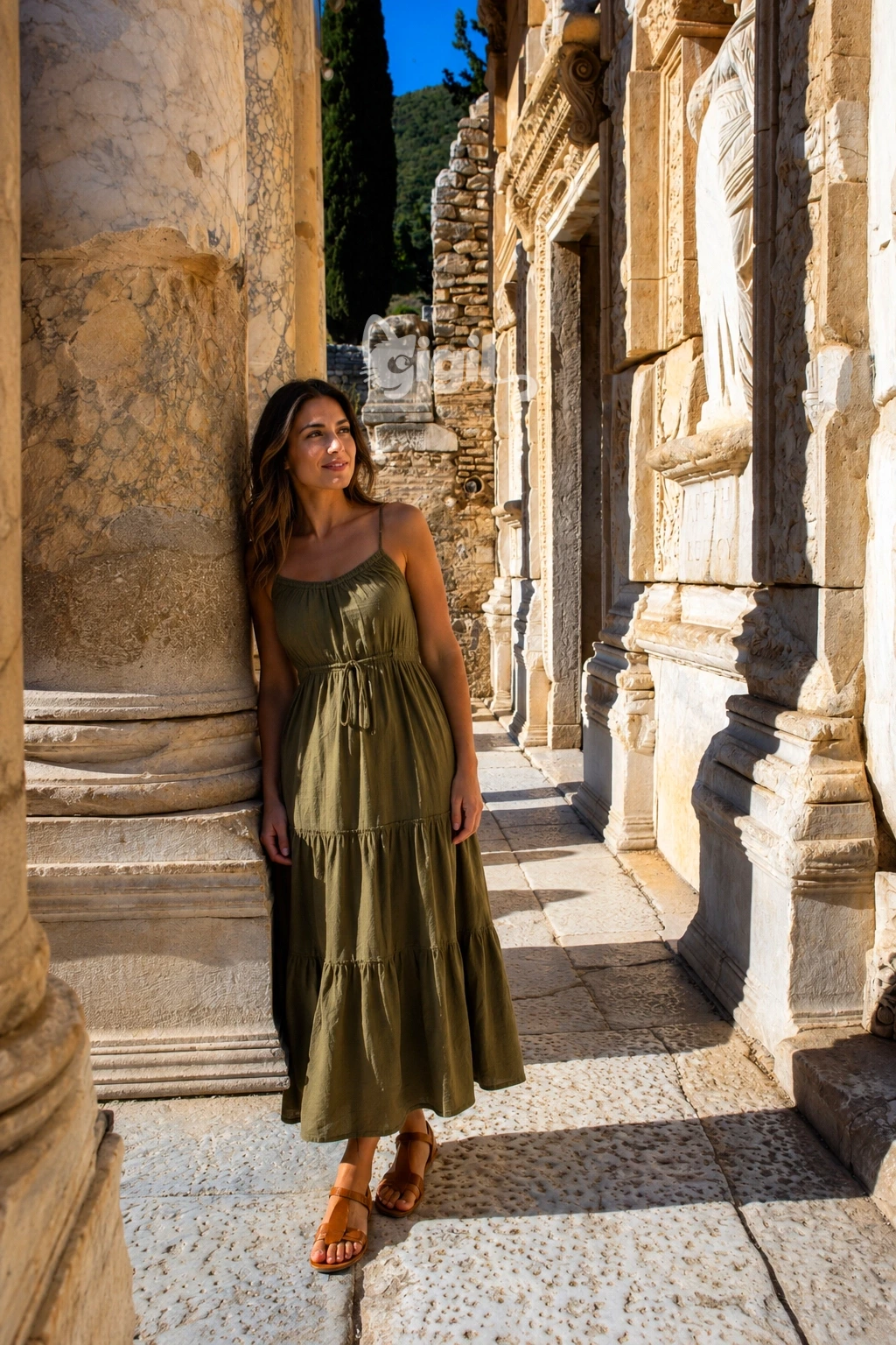 Celsus Library Carved Marble Surface