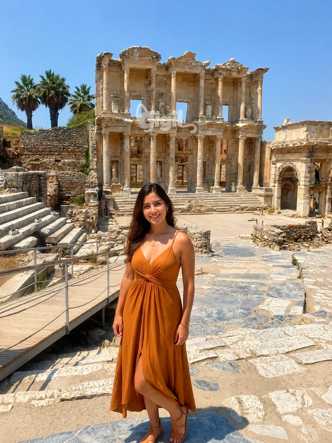 Celsus Library Classical Marble Design