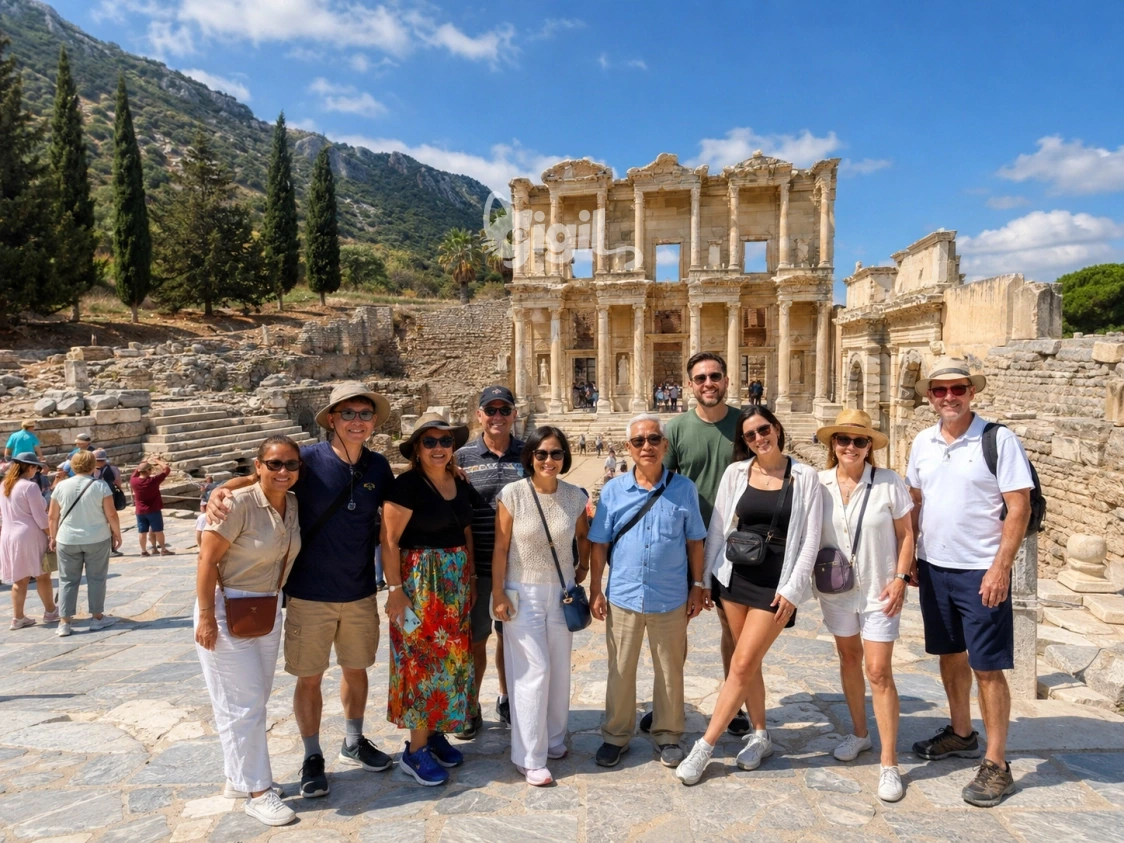 Celsus Library Column Lines and Capitals