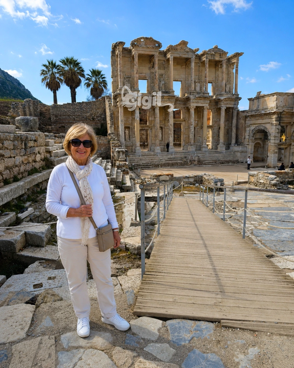 Celsus Library Courtyard Stone Angle