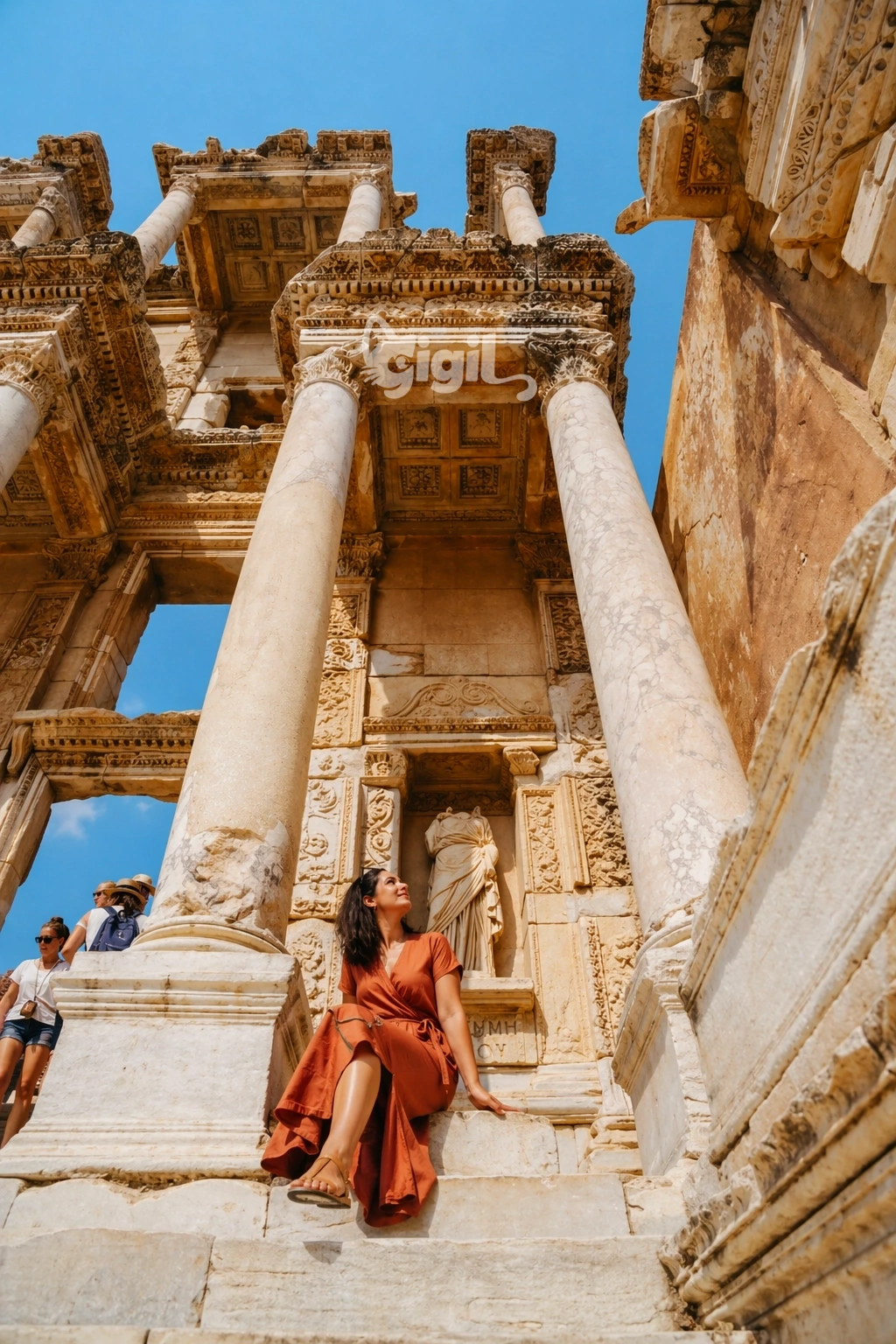 Celsus Library Cultural Marble Landmark