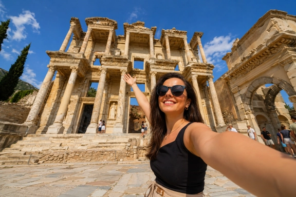Celsus Library Detailed Facade Scene