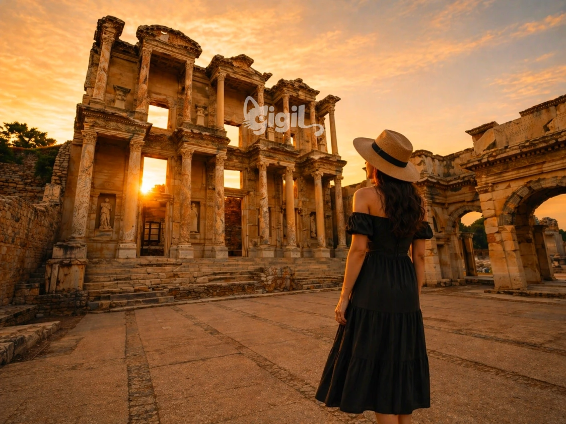 Celsus Library Excavated Marble View
