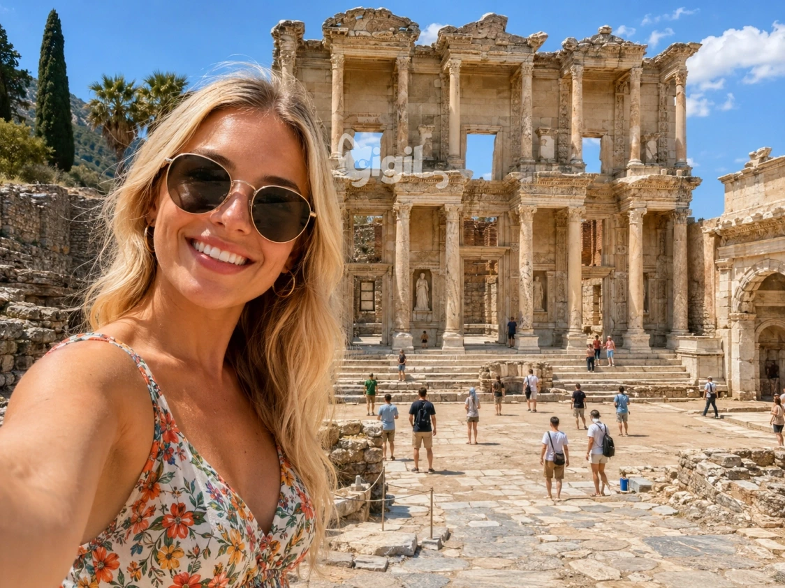 Celsus Library Heritage Facade Scene