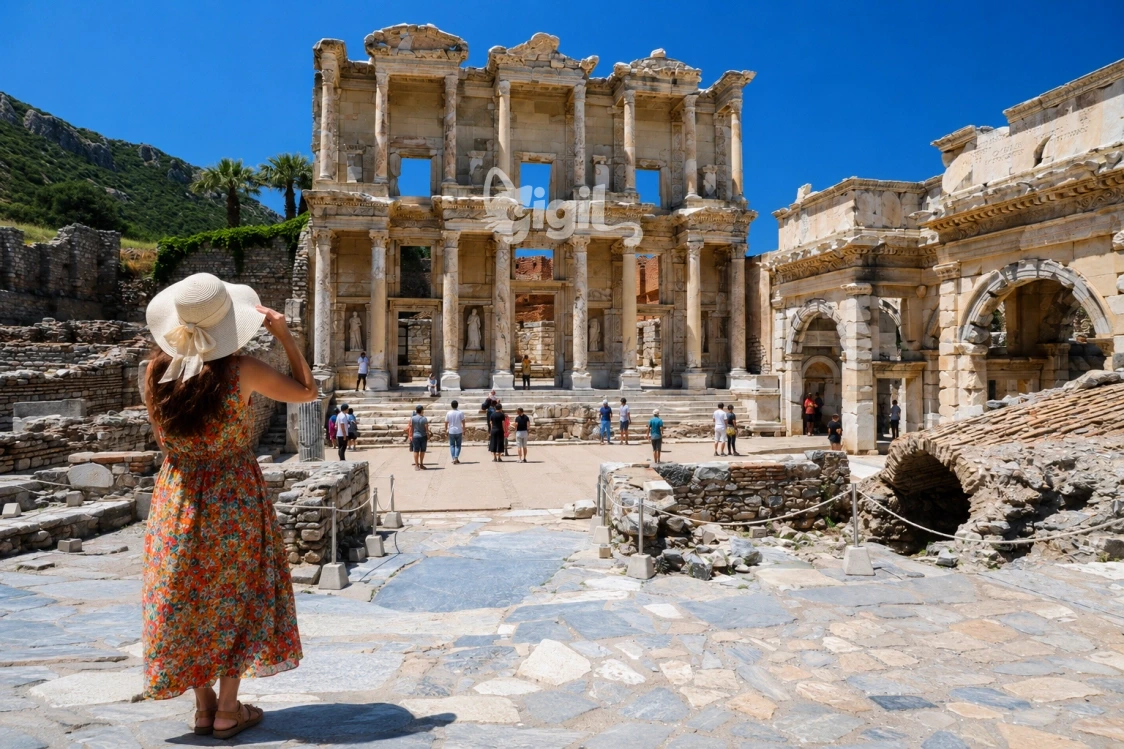 Celsus Library Historic Facade View