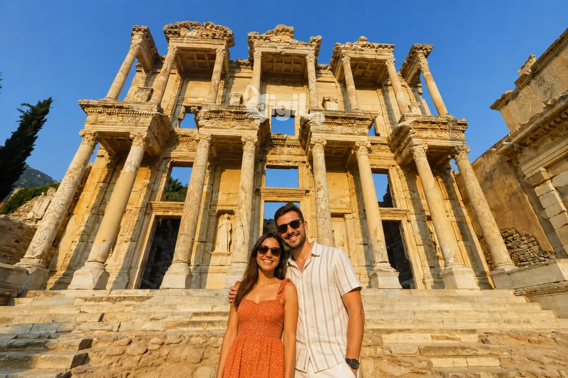 Celsus Library Marble Landmark Scene