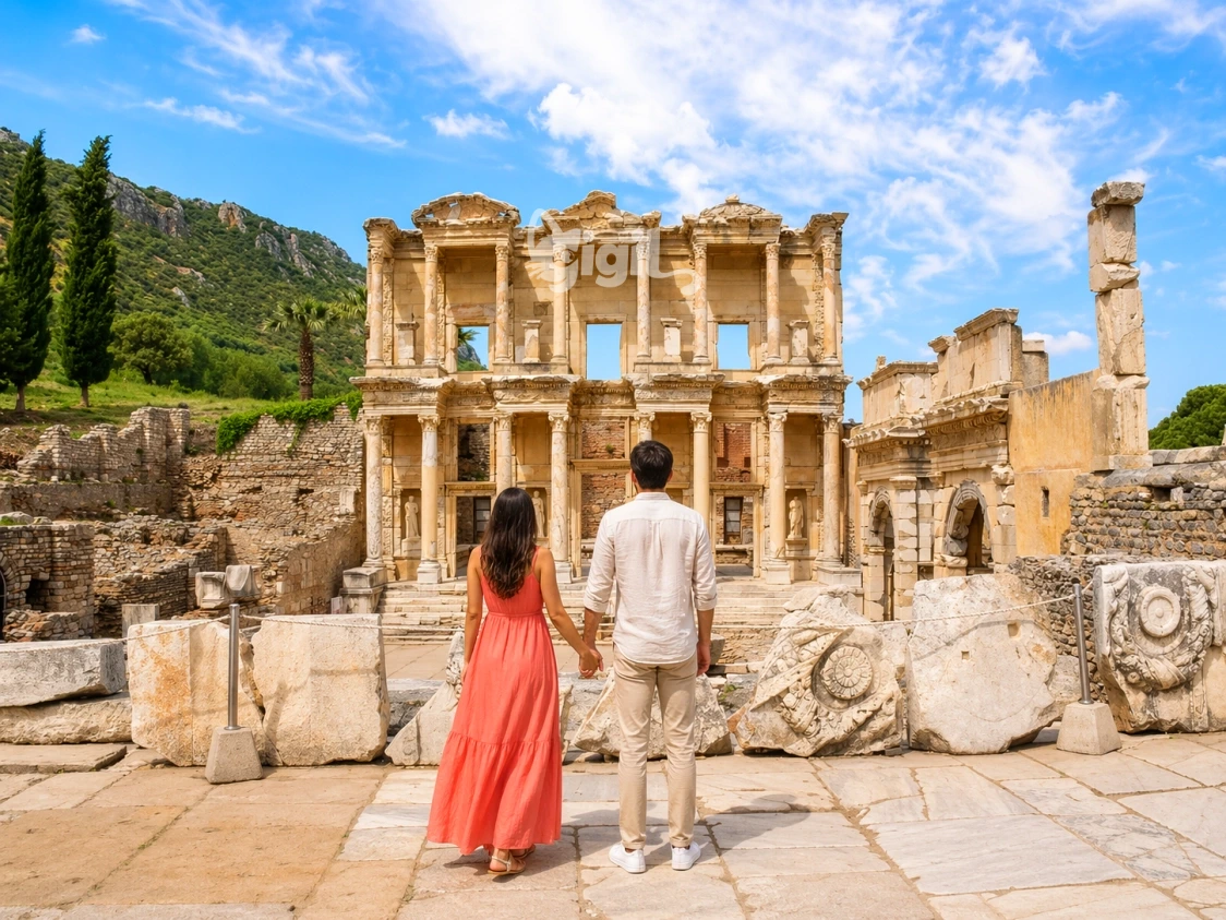 Celsus Library Restored Stone Detail