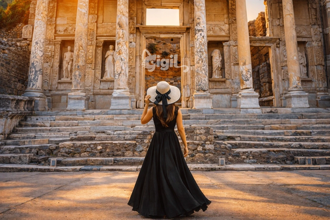 Celsus Library Street Approach Scene