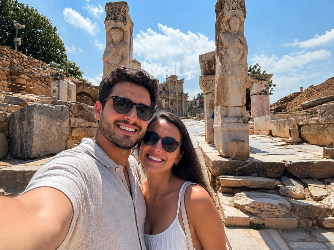 Heracles Gate Stone Pillars in Ephesus