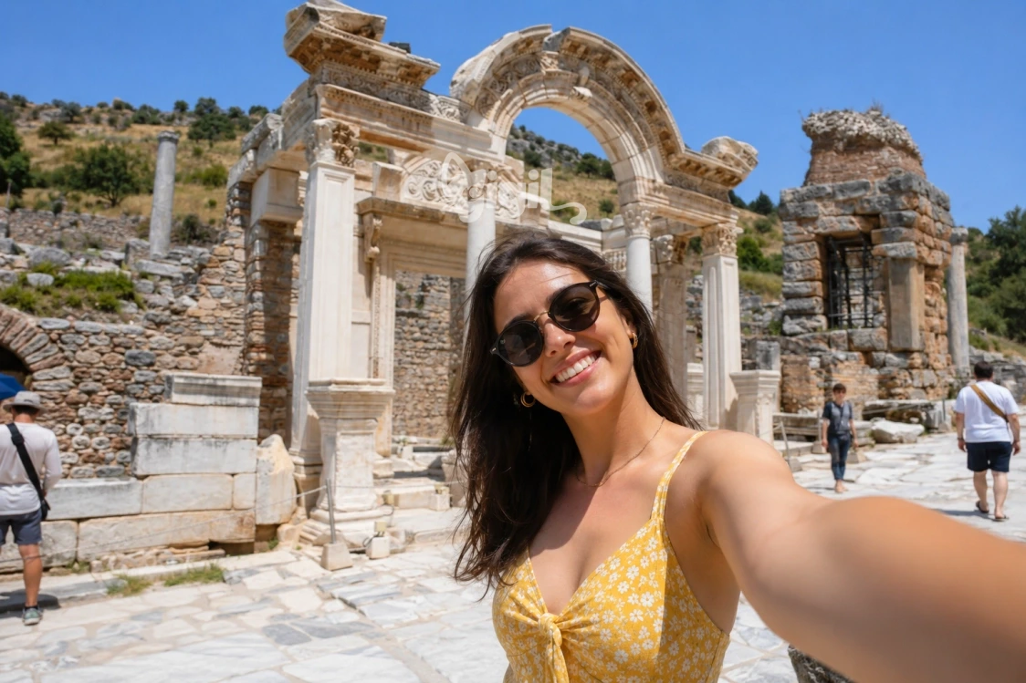 Temple of Hadrian Front Stone View