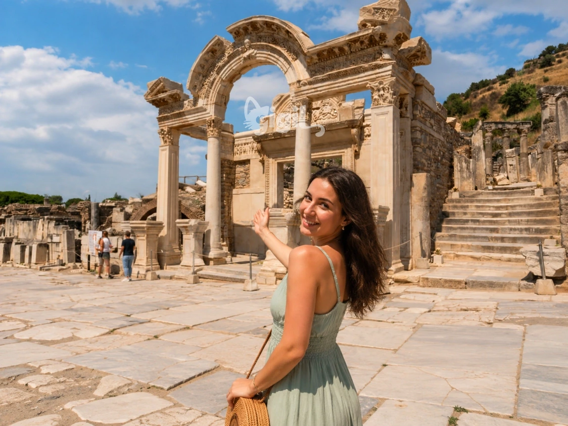 Temple of Hadrian Heritage Facade Scene