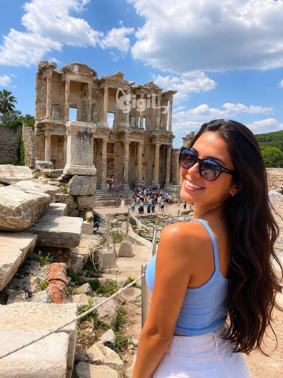 Celsus Library Courtyard Marble Angle