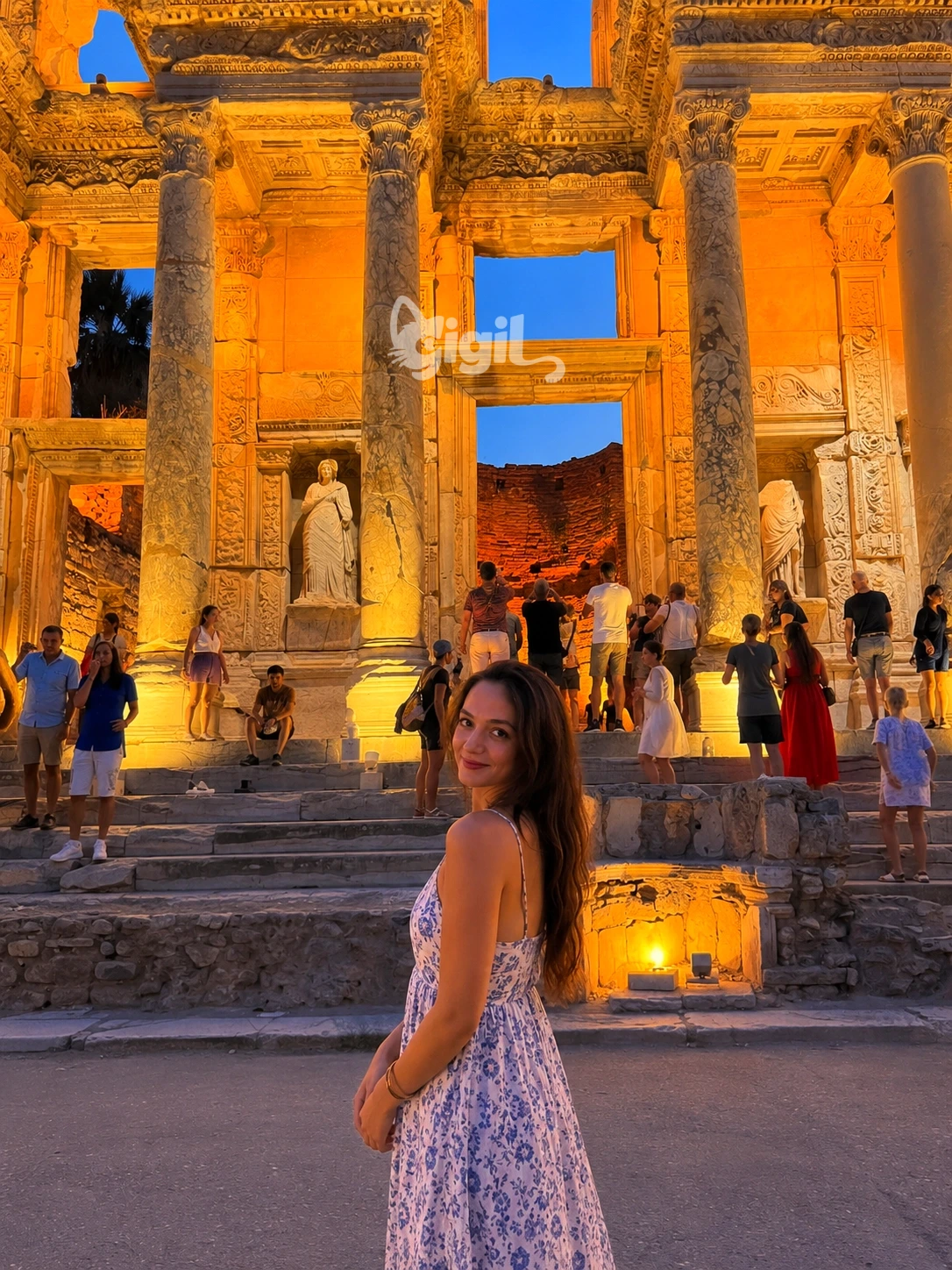 Celsus Library Cultural Landmark View