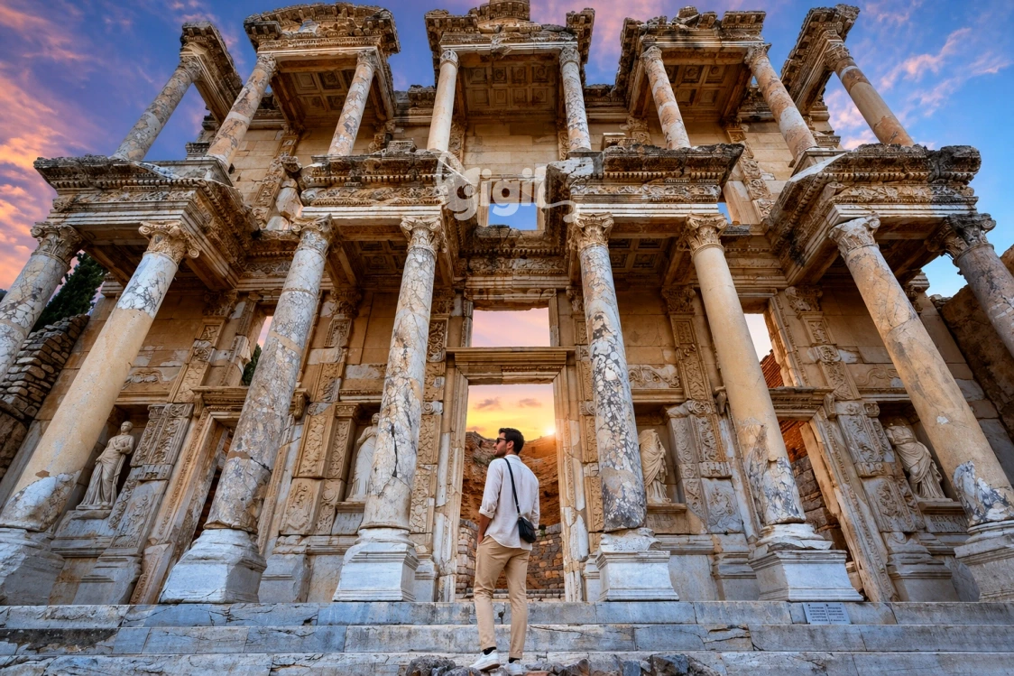 Celsus Library Decorative Relief Detail