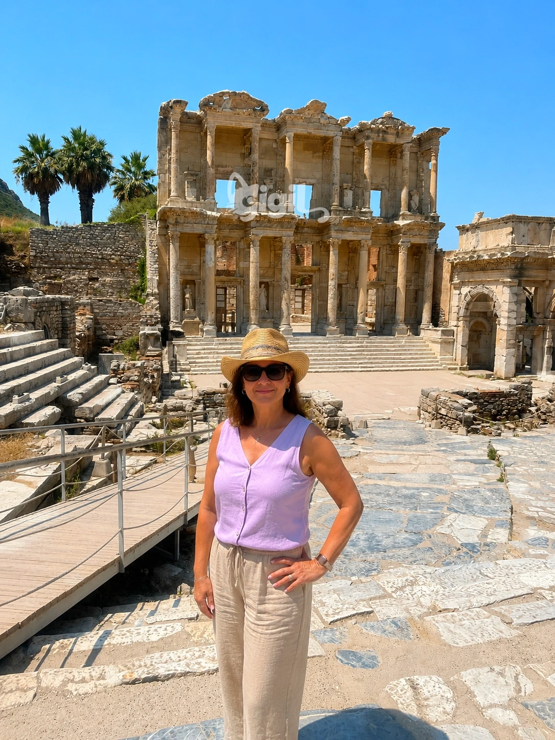 Celsus Library Decorative Stone Carving