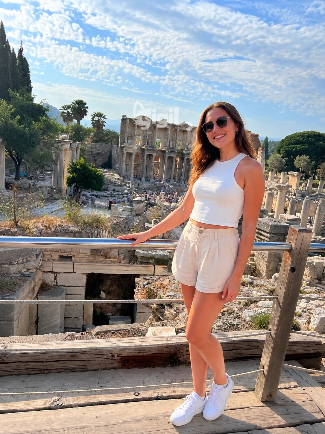Celsus Library Marble Landmark Angle
